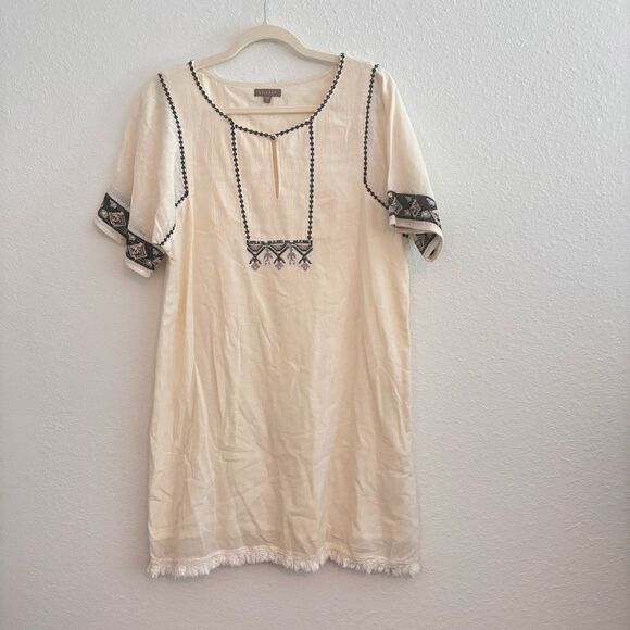 Lilla P Shift Dress with Black Embroidery Size Medium - Picture 1 of 7